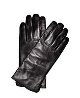 negro cuero guantes aislado en el blanco foto