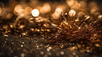 Sparkling Luxury, Gold Glitter, Bokeh Sparkles, and Particles. photo