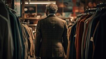 Business Suit Shopping in a Department Store. photo