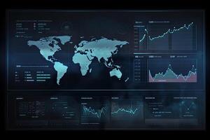 Big datat analysis. Infographic on the screen. photo