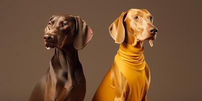 ai generado Weimaraner perros en futurista estilo foto