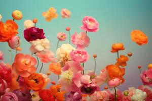 colorful flowers, spring concept photo