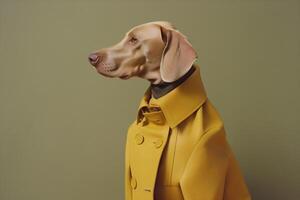 Weimaraner dog in futuristic style photo