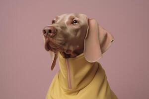 Weimaraner dog in futuristic style photo