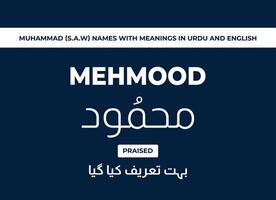 Muhammad S.A.W Names with Meanings in Urdu and English vector