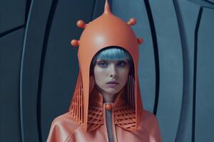AI Generated woman in futuristic style photo