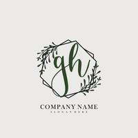 GH Initial beauty floral logo template vector