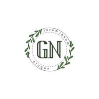 GN Initial beauty floral logo template vector