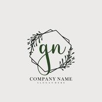 GN Initial beauty floral logo template vector