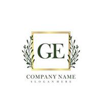 GE Initial beauty floral logo template vector