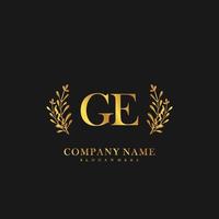 GE Initial beauty floral logo template vector