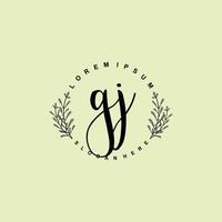 GJ Initial beauty floral logo template vector