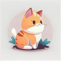 Cute Cat Kitty Animal Character Epitome Avatar Mascot Portrait photo