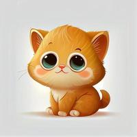 Cute Cat Kitty Animal Character Epitome Avatar Mascot Portrait photo