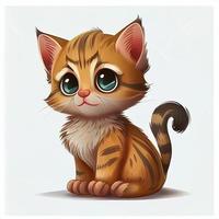 Cute Cat Kitty Animal Character Epitome Avatar Mascot Portrait photo