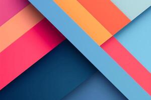Abstract colorful material design background. 3d illustration of straightforward geometric shapes. photo