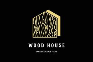 Elegant Luxury Wooden House Wood for Furniture Logo Icon Illustration Design Vector