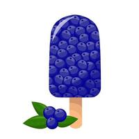 Blueberries  ice cream. For sticker and t shirt design, posters, logos, labels, banners, stickers, product packaging design, etc. Vector illustration