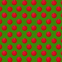 Cranberry with green leaves seamless pattern.For your design, pattern, badge, label, textile etc. Summer fruits for healthy lifestyle. Organic fruit. Cartoon style. Vector illustration