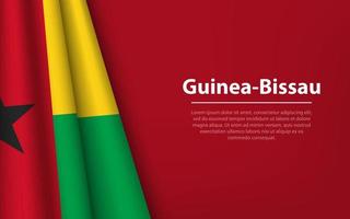 Wave flag of Guinea-Bissau with copyspace background. vector