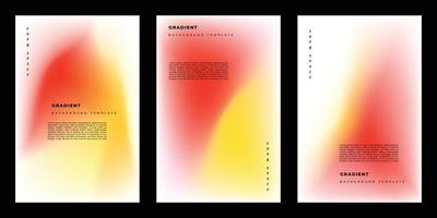 Colorful fluid mesh gradient poster design set copy space vector