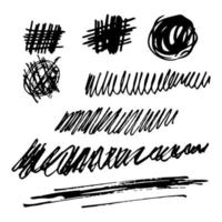 doodle set of hand drawn scribbles, line borders, sketch strokes, and design elements isolated on white vector