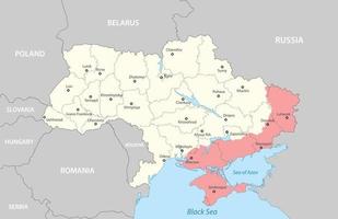 Political map of Ukraine with borders vector