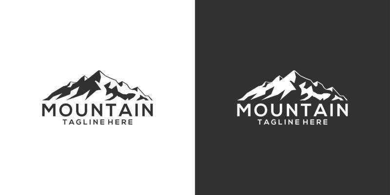 Vintage mountain vector logo design and illustration.