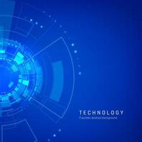 Circle blue abstract technology background. Sci fi cyberspace backdrop. Futuristic innovation concept. Vector illustration