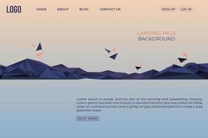 Low poly landing page website background template vector