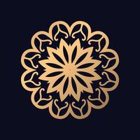 Luxury gold floral mandala arabesque pattern for print Oriental style ornamental round lace ornament vector