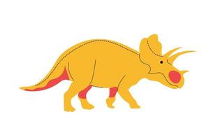 Triceratops vector illustration isolated on white background. Dinosaurs of the Jurassic period.