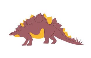 Stegosaurus vector illustration isolated on white background. Dinosaurs of the Jurassic period.