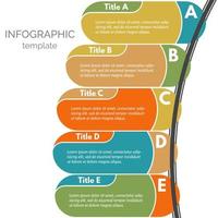 Five steps infographic design elements. Step by step infographic design template. Vector illustration