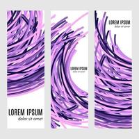 Set of abstract vertical header banners with curved lines and place for text. Colorful backgrounds for web design. Vector illustration