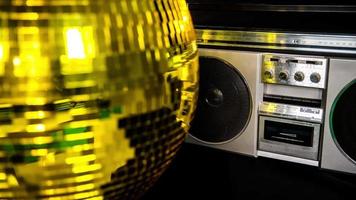 Retro stereos and disco ball video