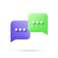 speech bubble 3d icon, Vector illustration, communication dialog bubble.