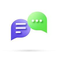 speech bubble 3d icon, Vector illustration, communication dialog bubble.