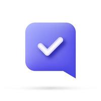 speech bubble 3d icon, Vector illustration, communication dialog bubble.