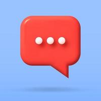 speech bubble 3d icon, Vector illustration, communication dialog bubble.