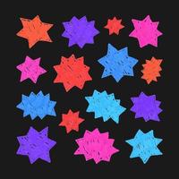 Set of handdrawn marker speech bubbles star frame. design elements background vector