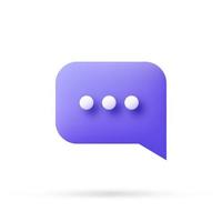 speech bubble 3d icon, Vector illustration, communication dialog bubble.