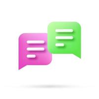 speech bubble 3d icon, Vector illustration, communication dialog bubble.