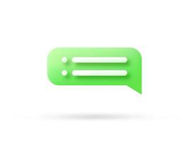 speech bubble 3d icon, Vector illustration, communication dialog bubble.