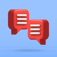 speech bubble 3d icon, Vector illustration, communication dialog bubble.