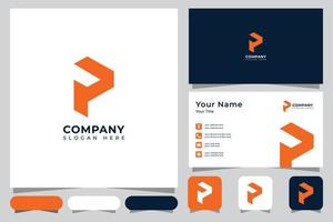 Modern Initial P logo design with business card. Professional logo suitable for your company. vector