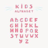 Hand drawn kids alphabet. Cute children drawing style letters to combine in phrases to print. Simple font. vector