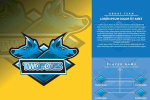 moderno y creativo dos lobo logo aislado mi Deportes torneo Insignia logo vector para juego de azar liga o Deportes equipo vector ilustración con Bosquejo presentación