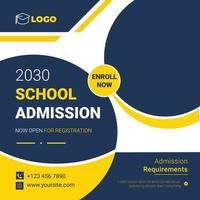 A flyer for a school admission program vector design