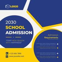 A flyer for a school admission program vector design